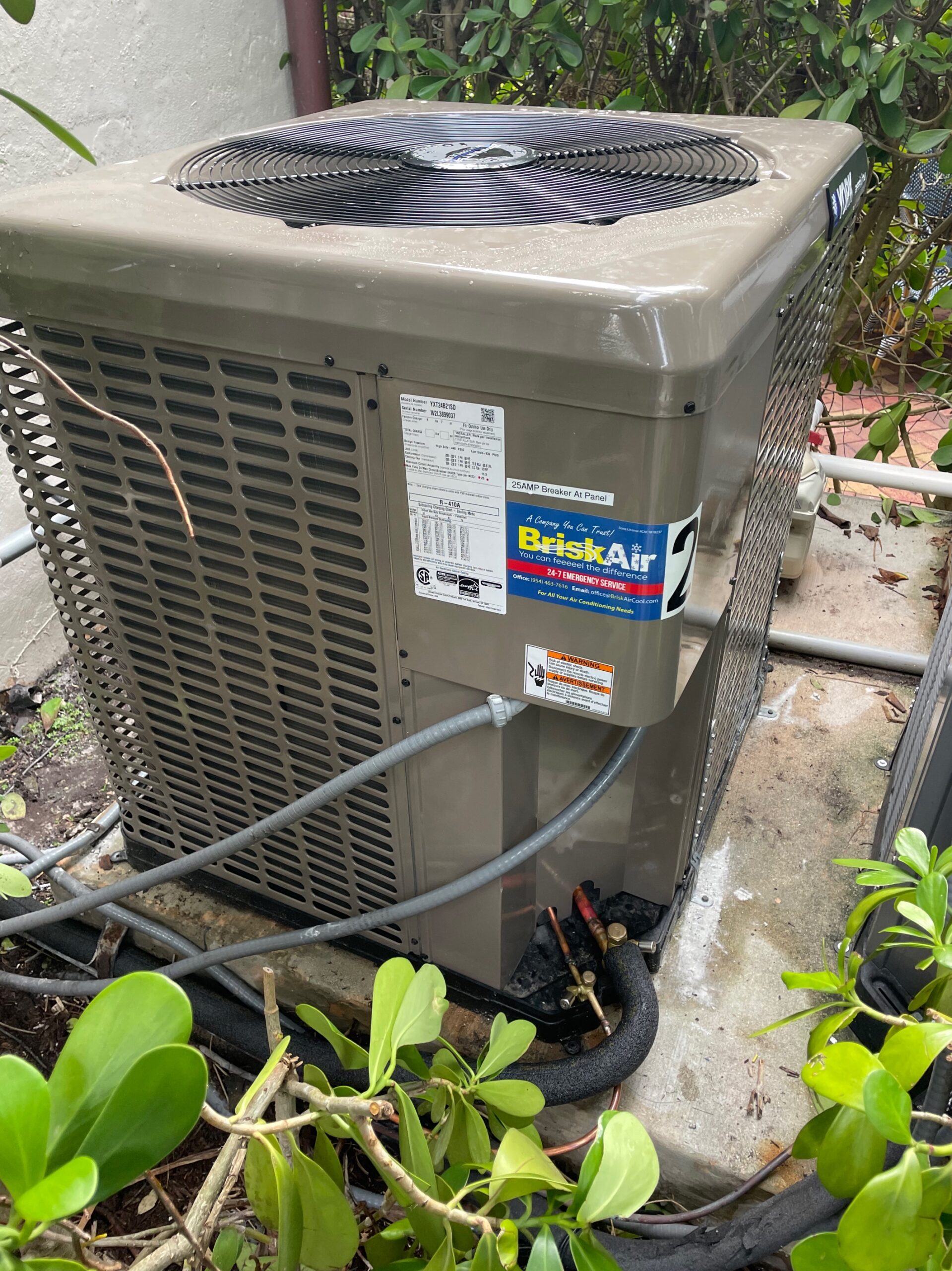 AC unit outside after AC repair Coral Springs