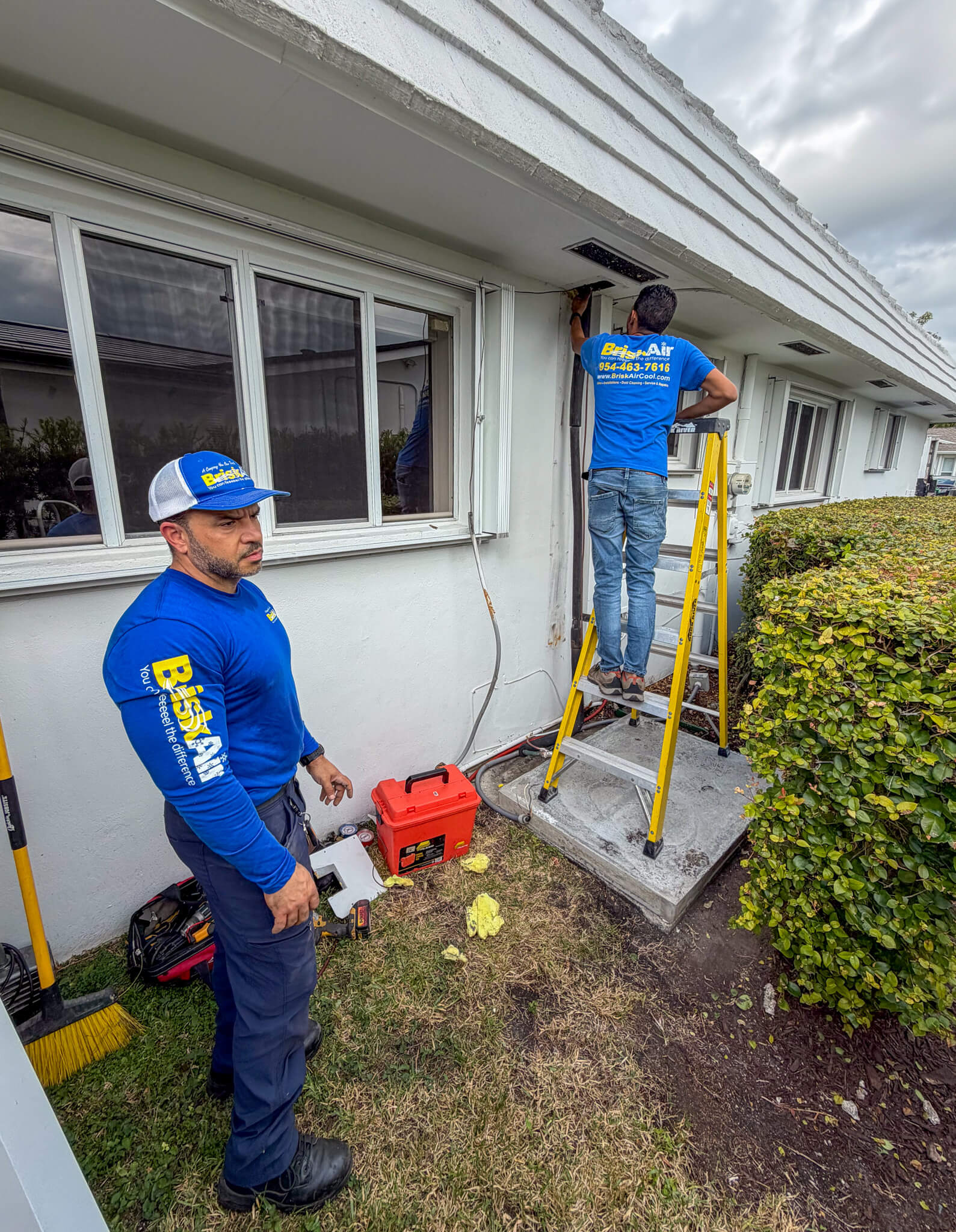 Brisk Air experts during air conditioning installation Coral Springs FL