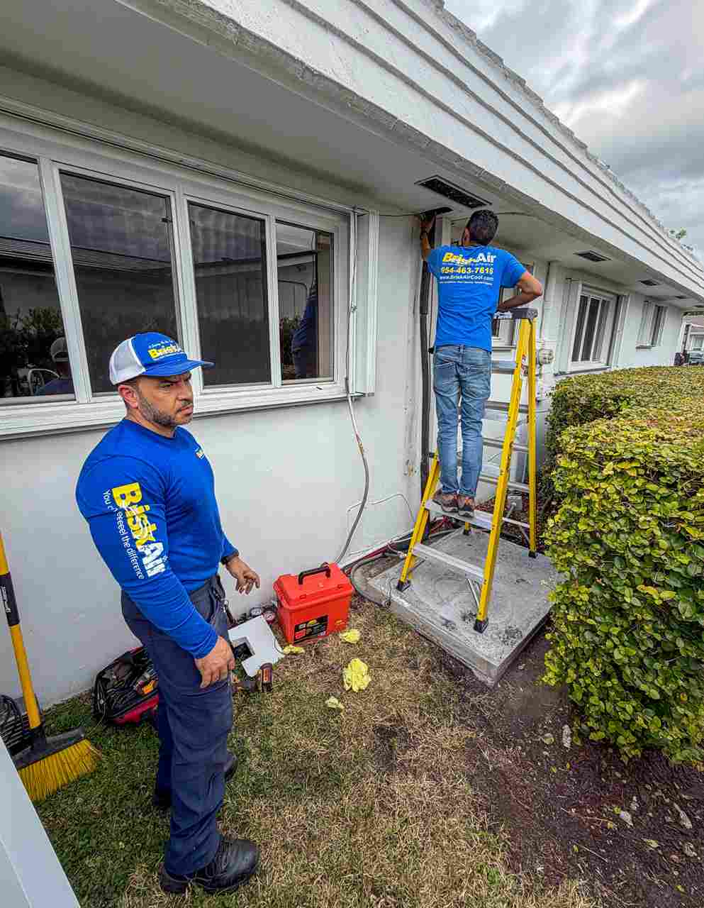 Brisk Air experts during air conditioning installation Coral Springs FL