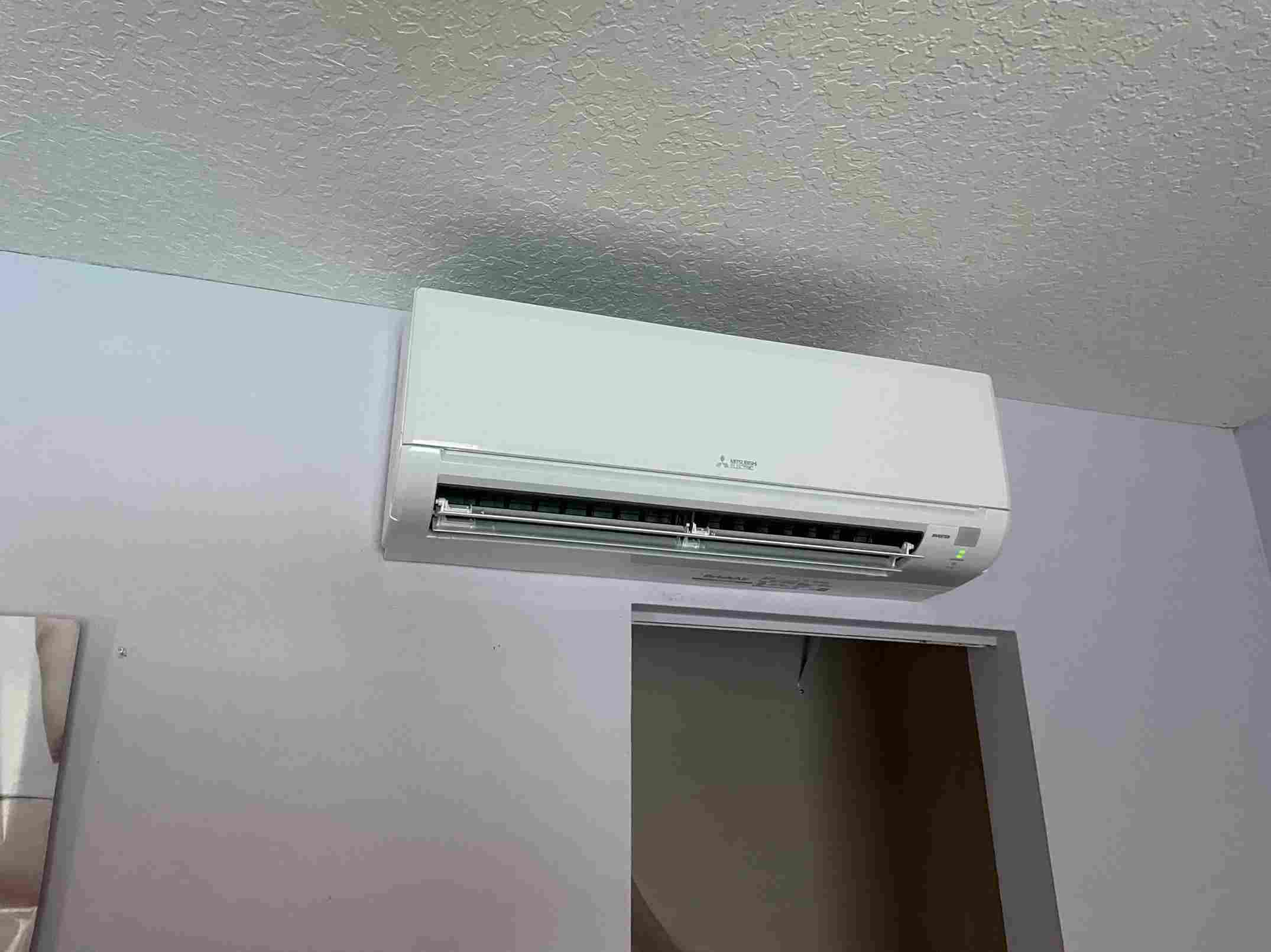 Mini split AC unit inside after air conditioning installation Coral Springs FL